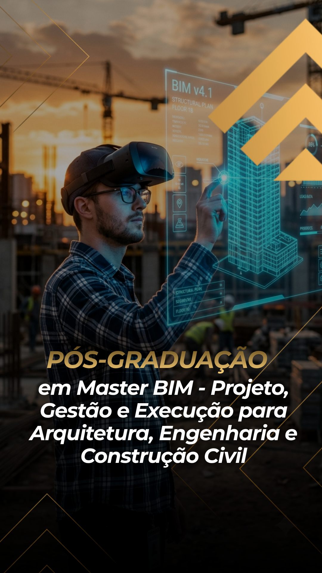 Capa do curso Pós-Graduação Master BIM - Projeto, Gestão e Execução para Arquitetura, Engenharia e Construção Civil